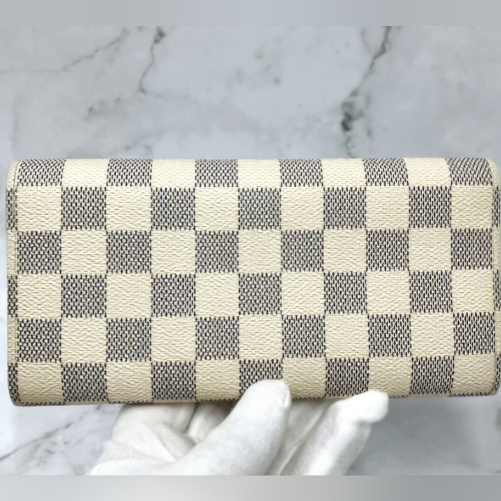 Louis Vuitton Damier Azur Portefeuille Josephine Trifold Long Wallet With Pouch - Picture 4 of 11